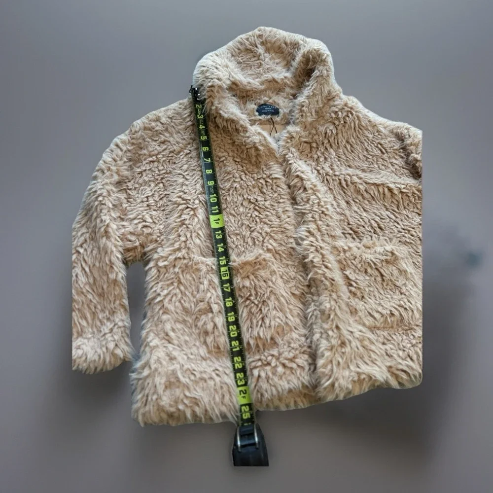 NWT Love Tree Fur Coat Faux‎ Cropped Hooded Pockets Peach Women's Medium